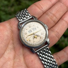 1950s Movado Celestograf Ref. 14970 Borgel Case Vintage Watch WORKING/RUNNING picture