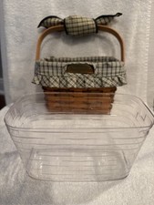 2001 Longaberger Dresden Tour Basket w/ liner And Plastic Liner picture