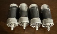 NOS Match Quad Sylvania 7C5 Tall Gray Glass Grailtone Chrome Top LOKTAL 6V6 picture