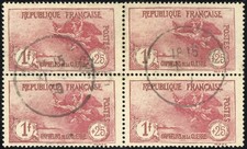 France Stamps # B22 Used VF Block Of 4 Scott Value $200.00 picture