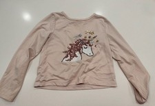 Btween Unicorn Sequin Long Sleeve Top Size 6X Striped Pink picture