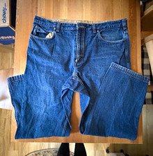 Duluth Trading Men’s Blue Denim Jeans Relaxed Fit Straight Leg Mid Rise picture
