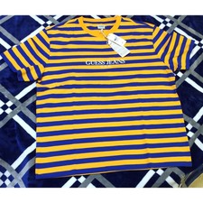 NWT Vintage Guess Jeans Blue Yellow Striped Shirt XL picture