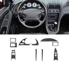 Real Carbon Fiber Interior Cover Trim Kit 10 Pcs For Ford Mustang 1996-2003 picture