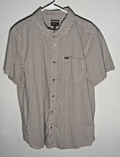 Brixton Charter Standard Fit Button Up Shirt XL Geometric Print Short Sleeve picture