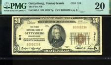 1929 $20 1ST NB OF GETTYSBURG PA picture