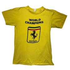 Vintage Ferrari T-Shirt XS Yellow World Champions F1 Formula Single Stitch 70s picture