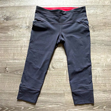 Athleta Women's Leggings M Gray Ankle Pull-On Zip Pocket Stretch Solid picture