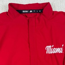 Adidas Mens Medium Miami Redhawks Red 1/4 Zip Short Sleeve Lightweight Pullover picture