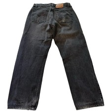 Levi's 505 Black Denim Jeans Size 35x32 Orange Tab Vintage picture