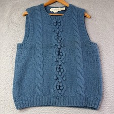 VTG Eagle's Eye Sweater Vest Womens Large Knit 100% Shetland Wool Eagle's Eye picture