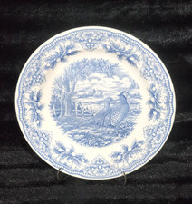 Royal Stafford Woodland Pheasant Blue Dinner Plates 2pc 10.8