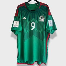 Adidas Mexico 2022 World Cup Jersey 3XL Raul Jimenez #9 Qatar FIFA Patches picture