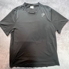Gymshark Arrival T-Shirt Mens 2XL Black Heat Sealed Logo Crew Neck Gym Tee picture