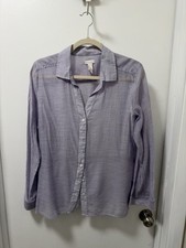 Chico's women's Button Down Shirt lightweight rayonblend Size 2 Long Sleeve picture