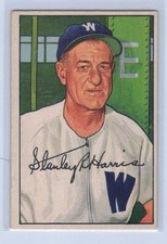 1952 Bowman, #158 Bucky Harris (HOF Mgr), Washington Senators ~ EX (no creases) picture