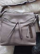 Vince Camuto Staja Crossbody Bag Pebbled Leather Neutral Taupe 10.5