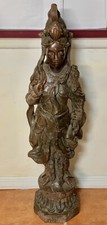 Very Large Antique Plaster Guanyin Statue  picture