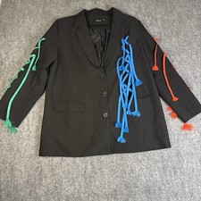 Athina Women's Blazer Entangled String Neon Size Large Grunge Goth picture