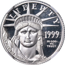 1999-W Platinum American Eagle $10 NGC PF70 Ultra Cameo Brown Label STOCK picture