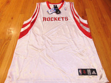 ADIDAS NBA HOUSTON ROCKETS WHITE AUTHENTIC BLANK JERSEY SIZE 52 picture
