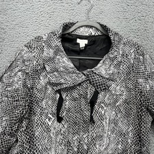 Chico's Jacket Womens 3 Black White Snakeskin Print Metallic Lined Evening picture
