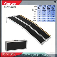 6/7/8/9/10 FT 600lbs Wheelchair Ramp Folding with Transition Plate Vehicle Home picture