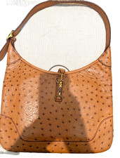 Hermès Trim 31 Ostrich Leather Shoulder Bag in Golden/Gold Hardware with Box picture