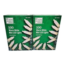 2 Pack Home Accents Holiday 100ct Warm White LED Mini String Lights 28FT 10IN picture