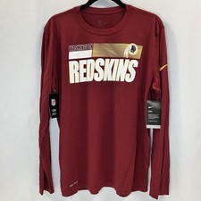Washington Redskins NFL Burgundy Nike Tee Long Sleeve Shirt Dri-Fit Men's L picture