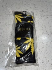 2014 HUF WUTANG PLANT LIFE SOCKS BLACK/YELLOW BRAND NEW ONE PAIR OS picture