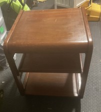 Vintage Mid Century Modern B.P. John Wooden 3-Tier Bar Cart Rolling Server 8900 picture