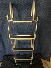 Boat Boarding Ladder 4-Step Folding Aluminum Handrail *Made in USA* picture