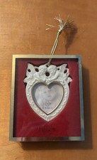 Vintage Lenox Cherub Heart Photo Frame Ornament 24K Gold Late 90s Early 2000s picture
