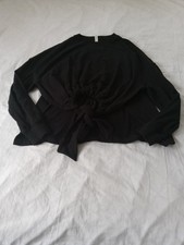 Lululemon Women's Tie Front Pullover Sweatshirt Size M/L Long Sleeve Black  picture