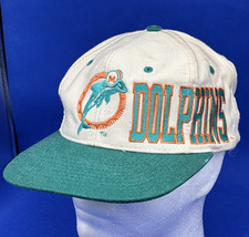 Vintage 90s Apex One Miami Dolphins Hat Cap Wrap Around Spell Out Logo Snapback picture
