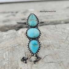 Mohave Turquoise Ring, 925  Sterling Silver Ring, Handmade Ring, Gemstone Ring, picture