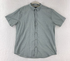 prAna Pikeville Shirt Mens XXL Green Slim Fit Organic Cotton Short Sleeve Button picture