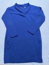 Athleta Women’s Soft Tech Sweatshirt Dress Fleece Blend Royal Blue Size XL picture
