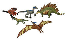 Lot of 5 Jurassic World Dinosaurs (Includes RARE Green Shringasaurus) picture