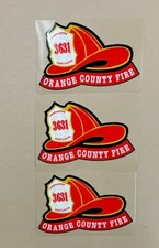 ORANGE COUNTY FIRE DEPARTMENT HELMET DECALS WINDOW STICKERS LOT OF 3 picture
