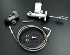 Fit 1991-1998 Nissan 240sx Master & Slave Cylinder & Silver Clutch Line Kit picture
