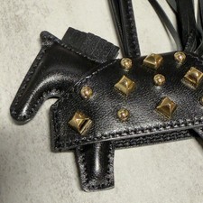 Hermes Rodeo Robeo Rock PM Craie Gold Studded Noir Milo Leather Horse Charm picture