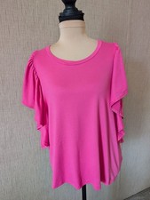 entro Hot Pink Ruffle Sleeve Tee picture