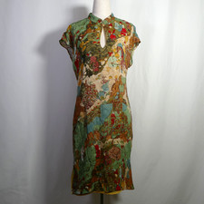 VTG Dorothy Schoelen Y2K Asian Art to Wear Cheongsam Dress Size 12 Cutout Event picture