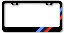 One M-Stripe Black License Plate Frame for BMW, High-grade 304 Stainless Steel picture
