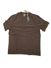 J. Crew Men's Garment Dyed Black Large Short Sleeve Henley Shirt 100 Cotton New picture