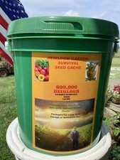 RUGGED SURVIVAL SEED BUCKET 600,000 Non-GMO.HEIRLOOM Veggie~Sprout~Fruit Seeds. picture