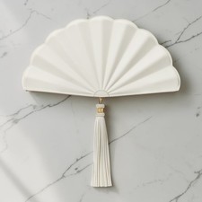 NWT Kate Spade Lotus Fan Clutch Bag Meringue Cream White Novelty Handbag KO531 picture