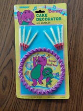Barney Cake Decorator Barney Baby Bop 1992 Birthday 90s Vintage New in Package picture